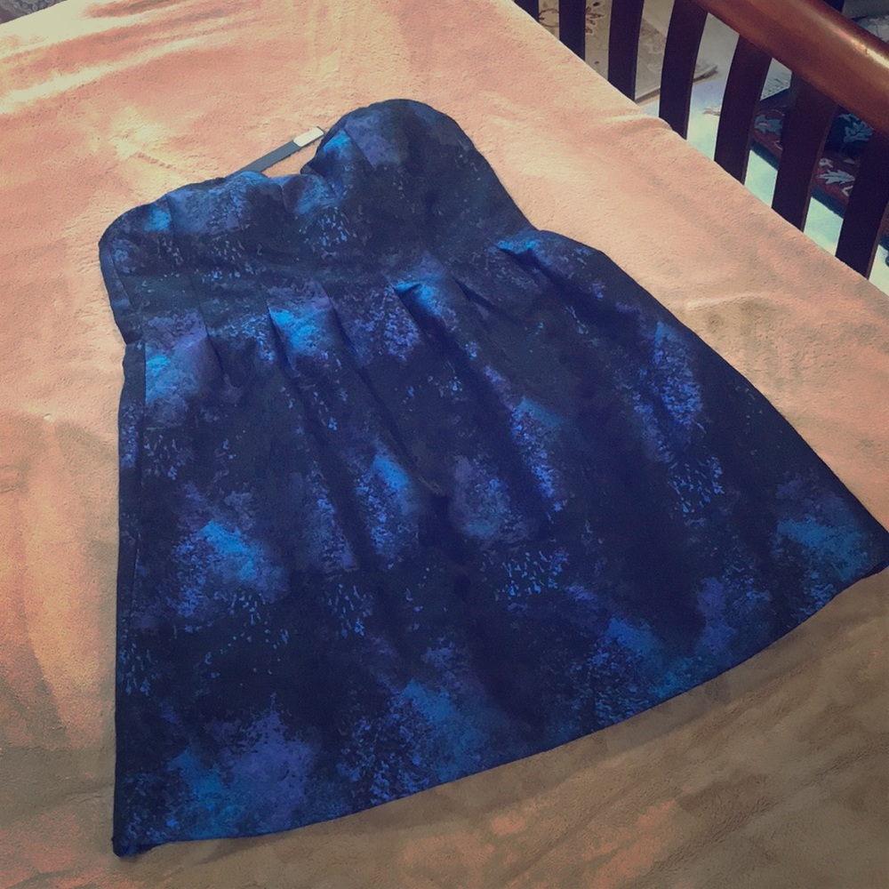 Blue and purple 3D deco dress